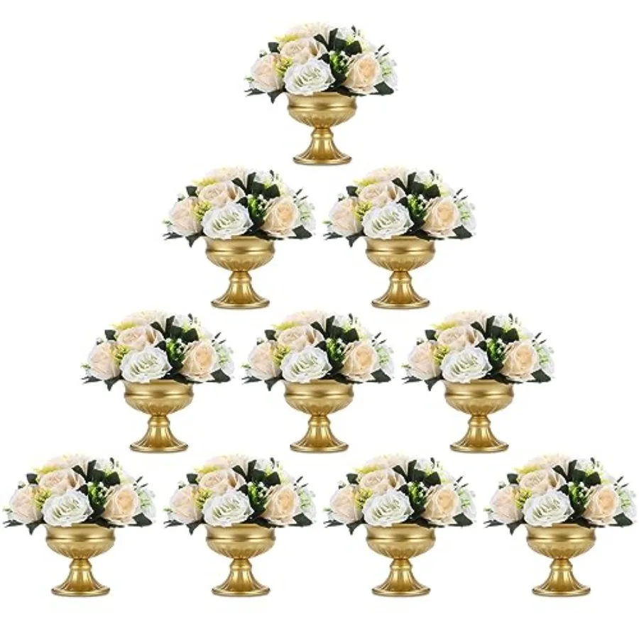 

Gold Vases for Table Centerpieces Mini Metal Gold Flower Vase Small Floral Bowl Decorative Center for Wedding Birthday Party An