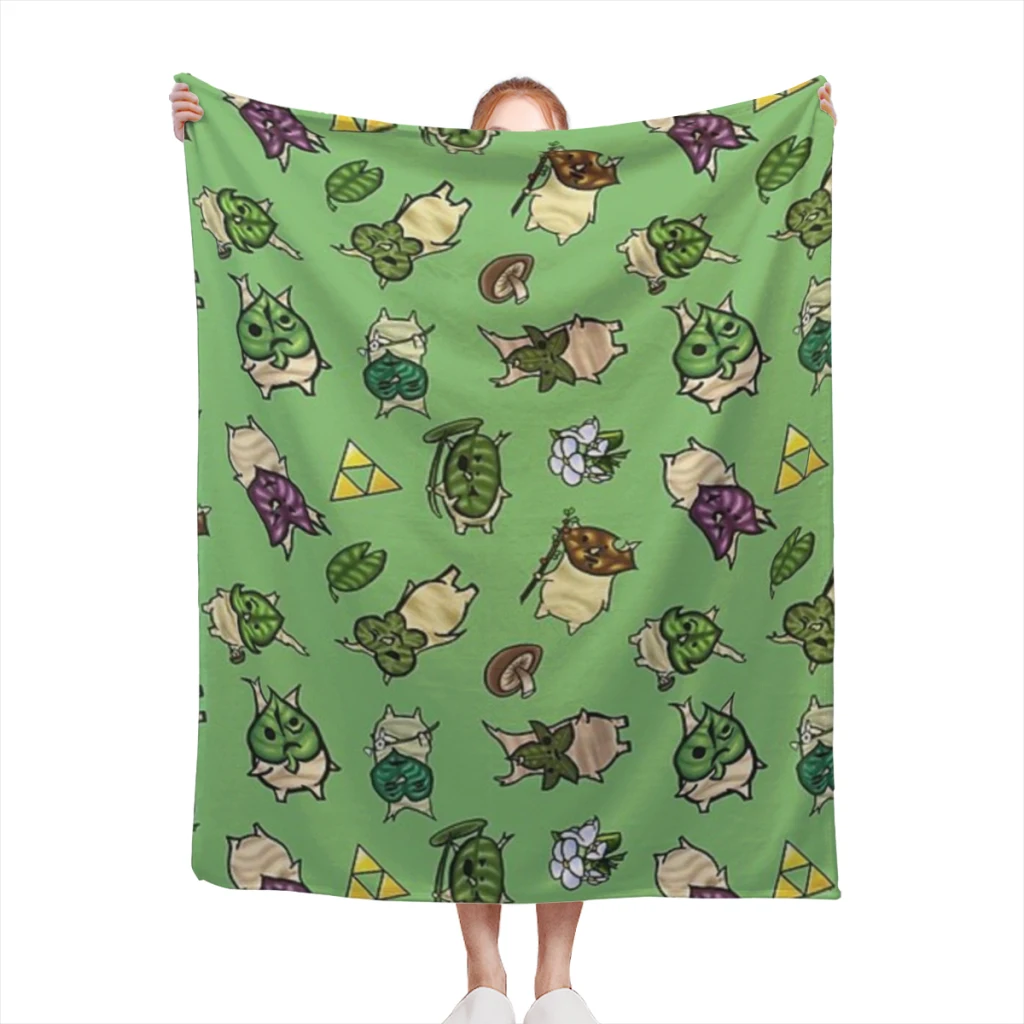 

Korok Repeating Pattern (Light Green) Medium Blanket Comforter Flannel Soft throw Blankets Warm Home and Decoration