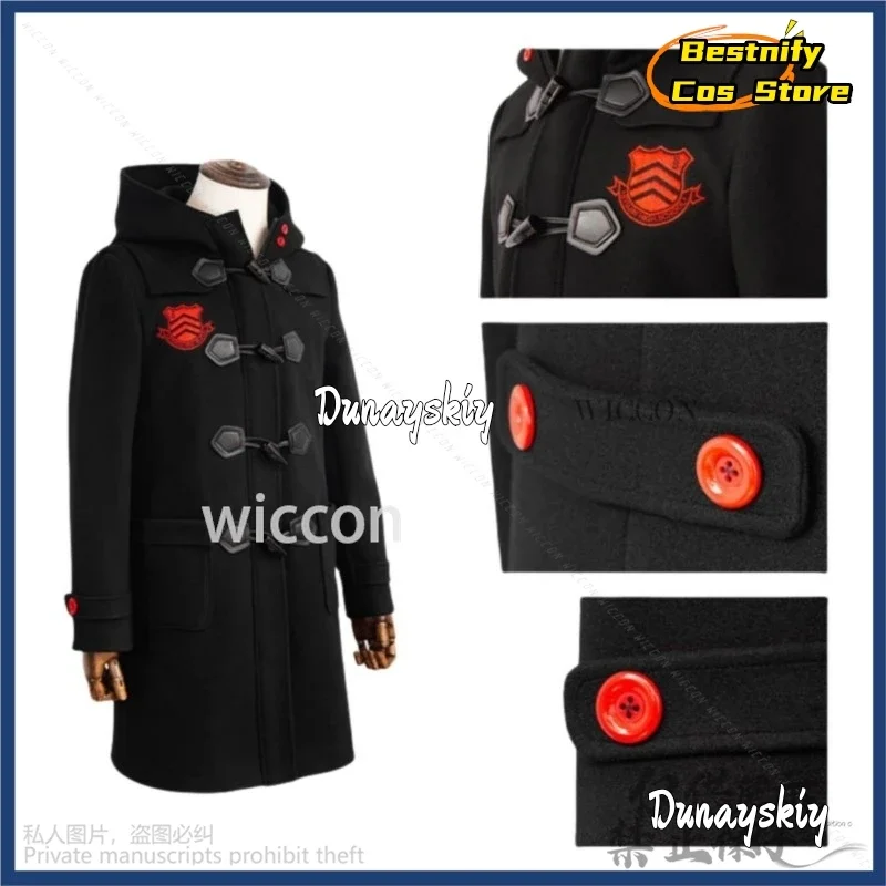 CosplayAnime Game Personaa5 Cosplay Amamiya Ren Costume Winter Black Coat Scarf Uniform Adult Man Halloween Christmas Suit Custo
