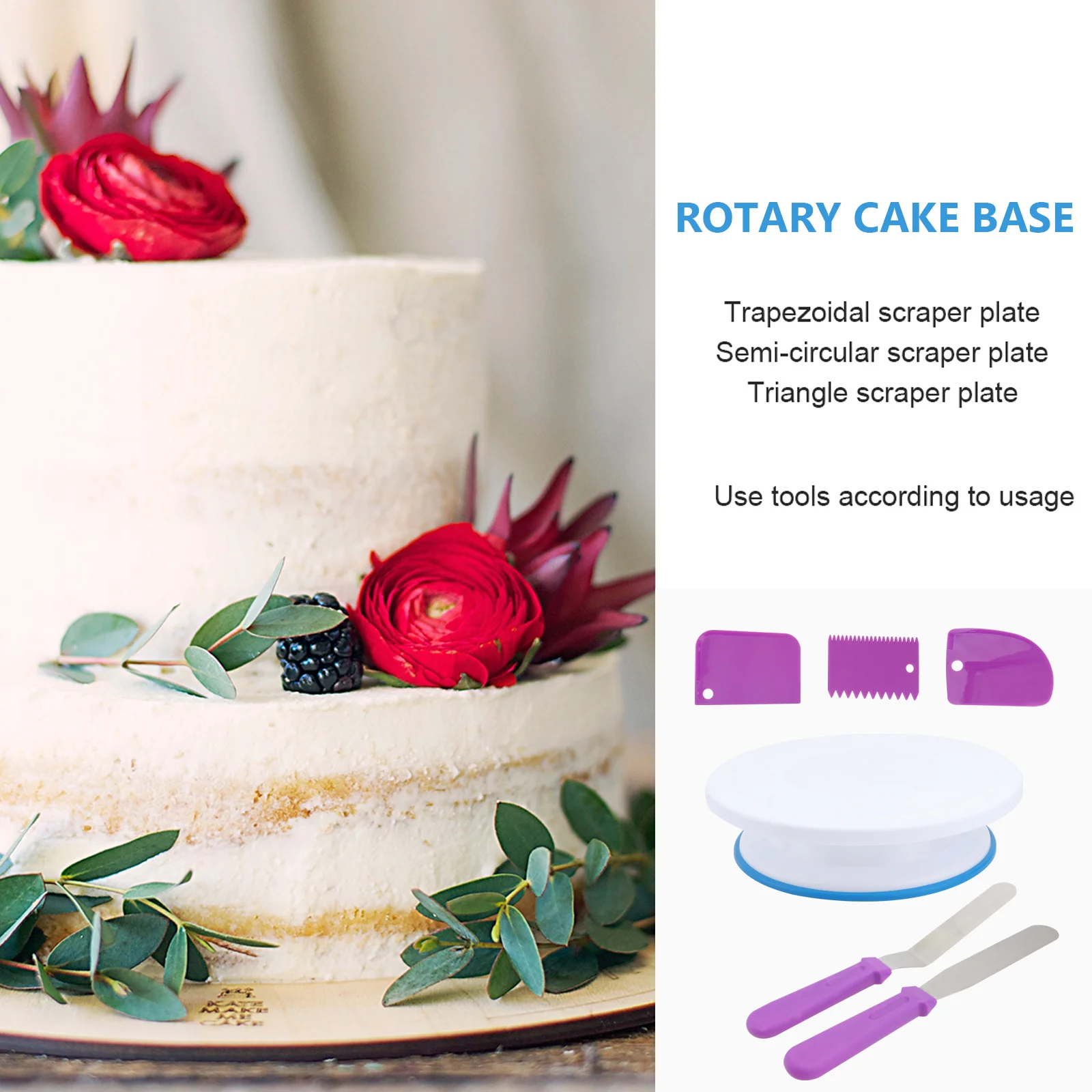 

Cake Turntable Rotating Stand Baking Base Round Plate Icing Tool Decorator Plastic Iron Non Slip Manual Rotation