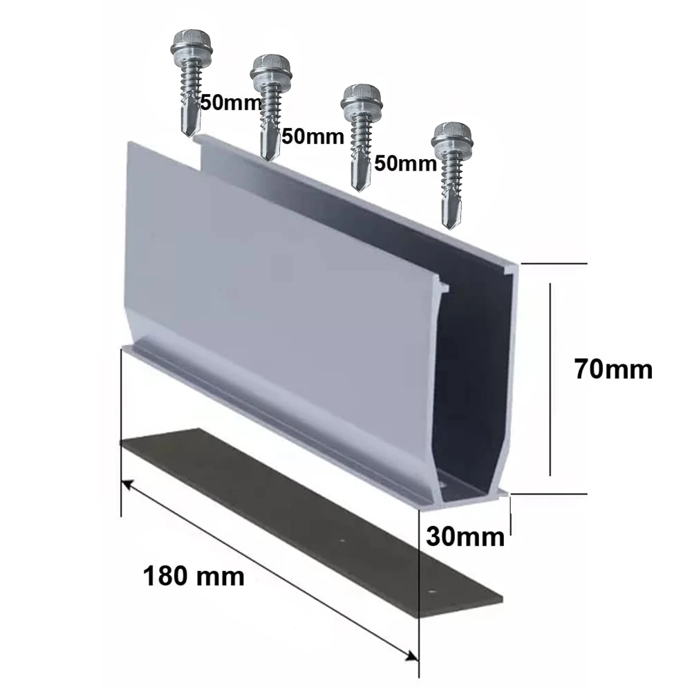 Soporte de montaje en Panel Solar, rieles en forma de U, abrazadera de sujeción, módulo de montaje, estantería fotovoltaica, suministros de energía Solar
