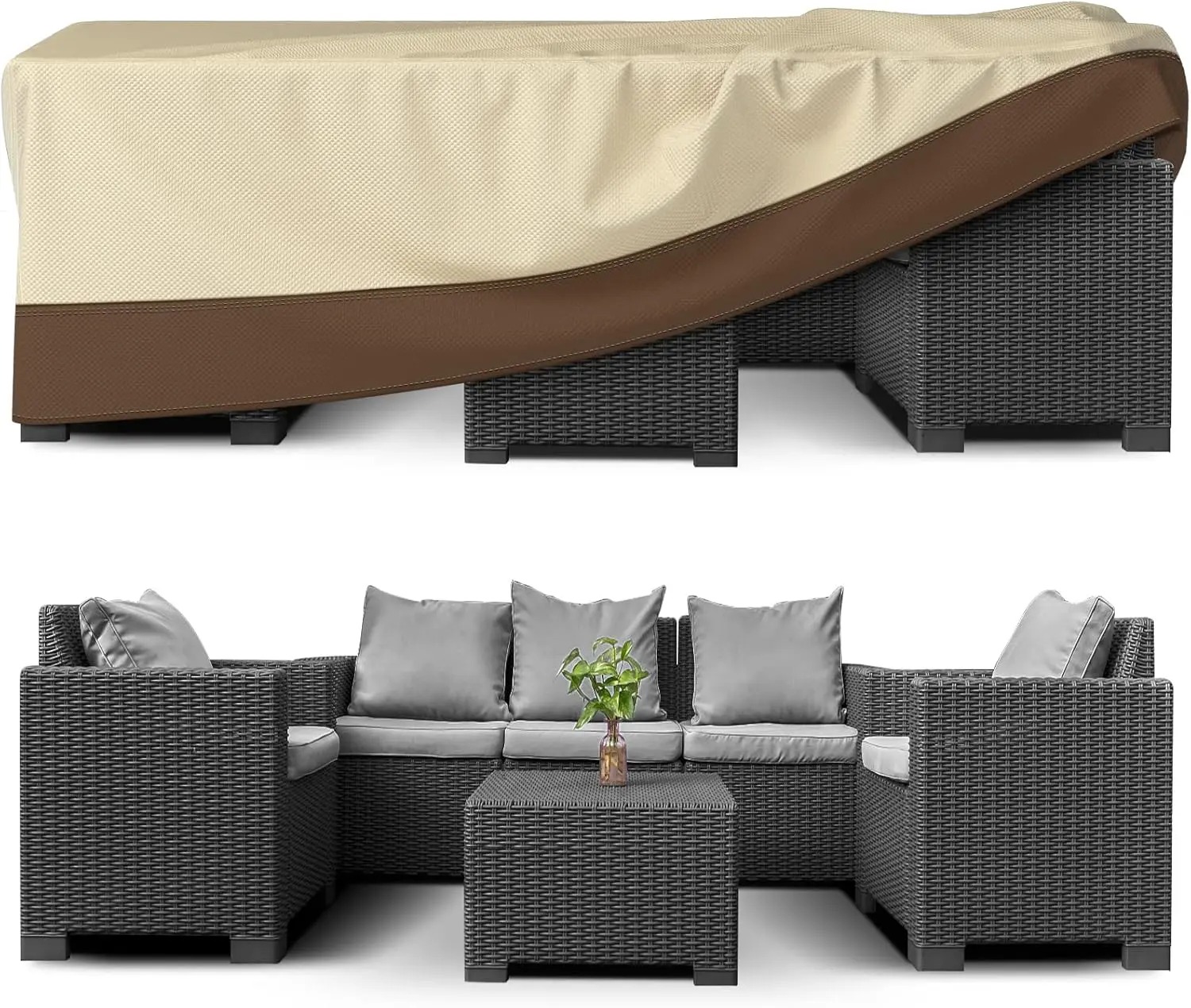 

Patio Furniture Covers Waterproof for Dining Table and Chairs, Rectangular Outdoor Furniture Set Cover, Anti-Fade, Tear/Water Re