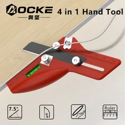 AOCKE Trimmer per bordi per la lavorazione del legno Coltello per rifilatura manuale Pialla per angoli Smussatura Raschietto per filetti Strumento per pialla manuale ad arco arrotondato