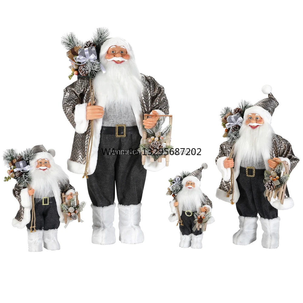 

30 cm Custom Christmas Plush Santa Claus Christmas Ornaments Doll Toys Holiday Ornament Decor Party Supplier Gifts Festival Xmas