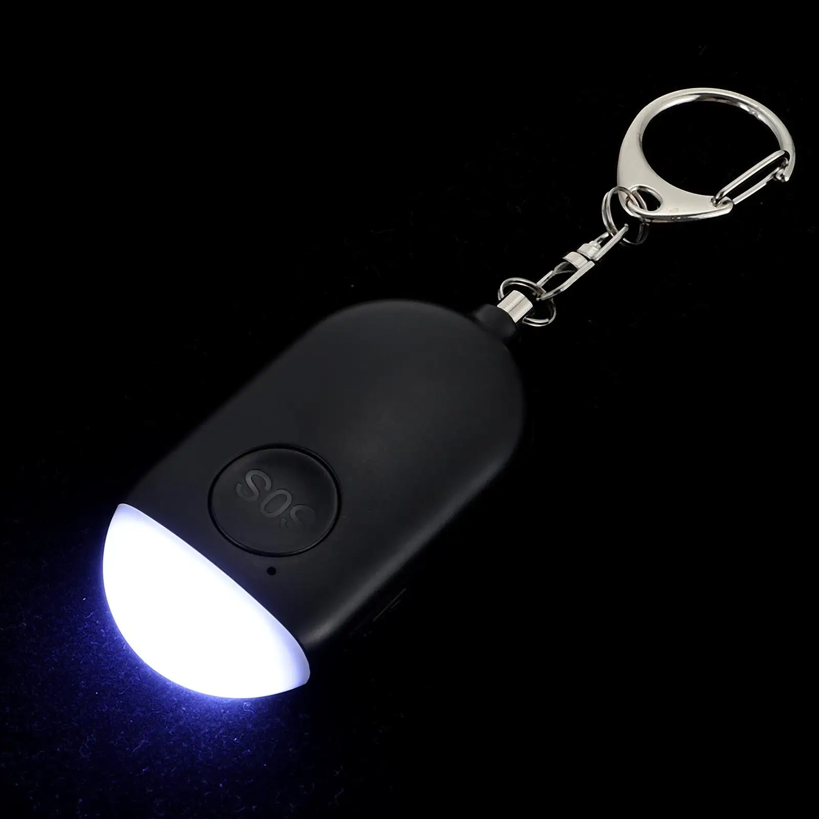Personal Alarm Anti Wolf Women Black Rechargeable Keychain Outdoor Use All Ages Portable