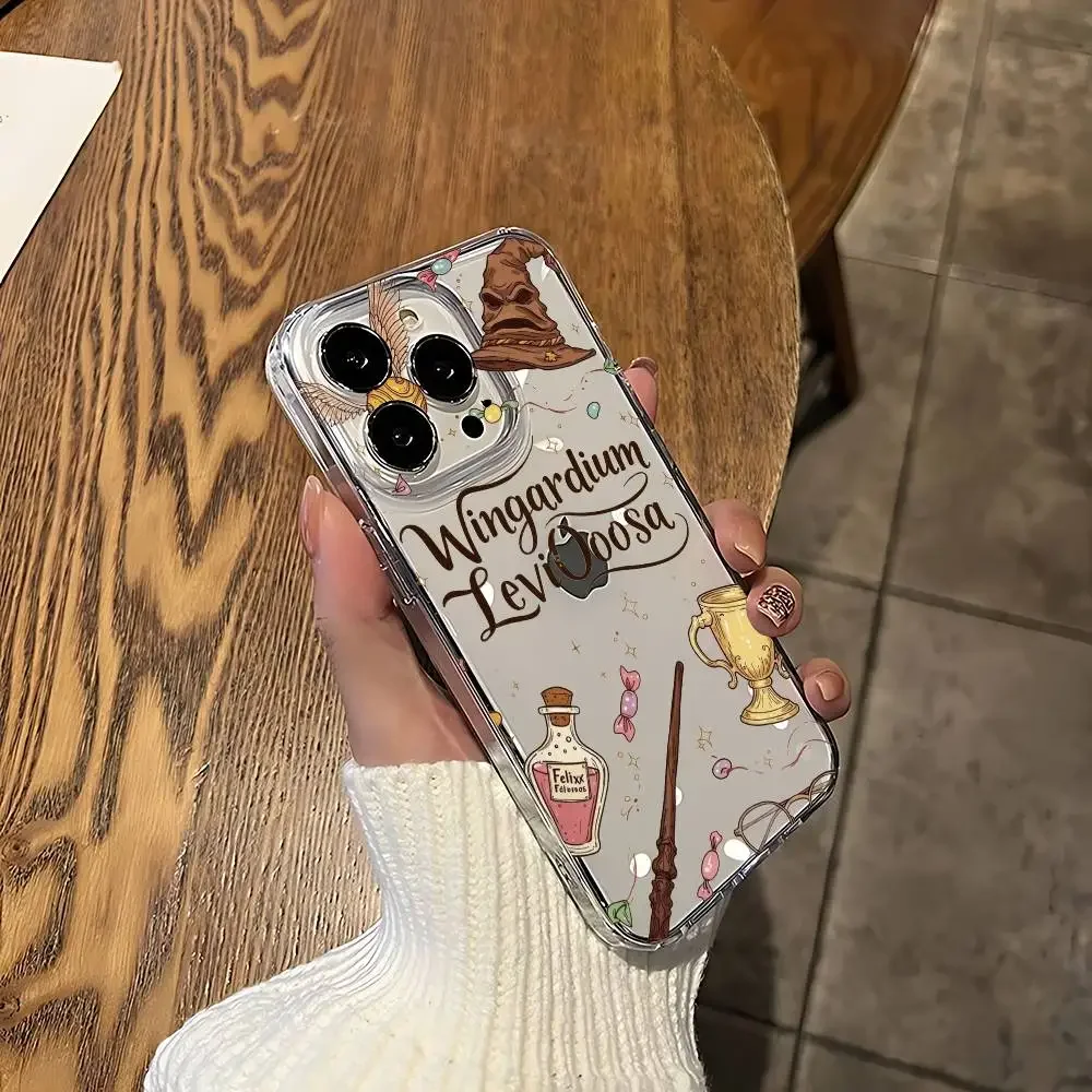 H-Potters Wand Harries Phone Case For IPhone 17 16 15 12 11 Pro Max 14 Plus 13 Mini Clear Cover Soft Funda view 2