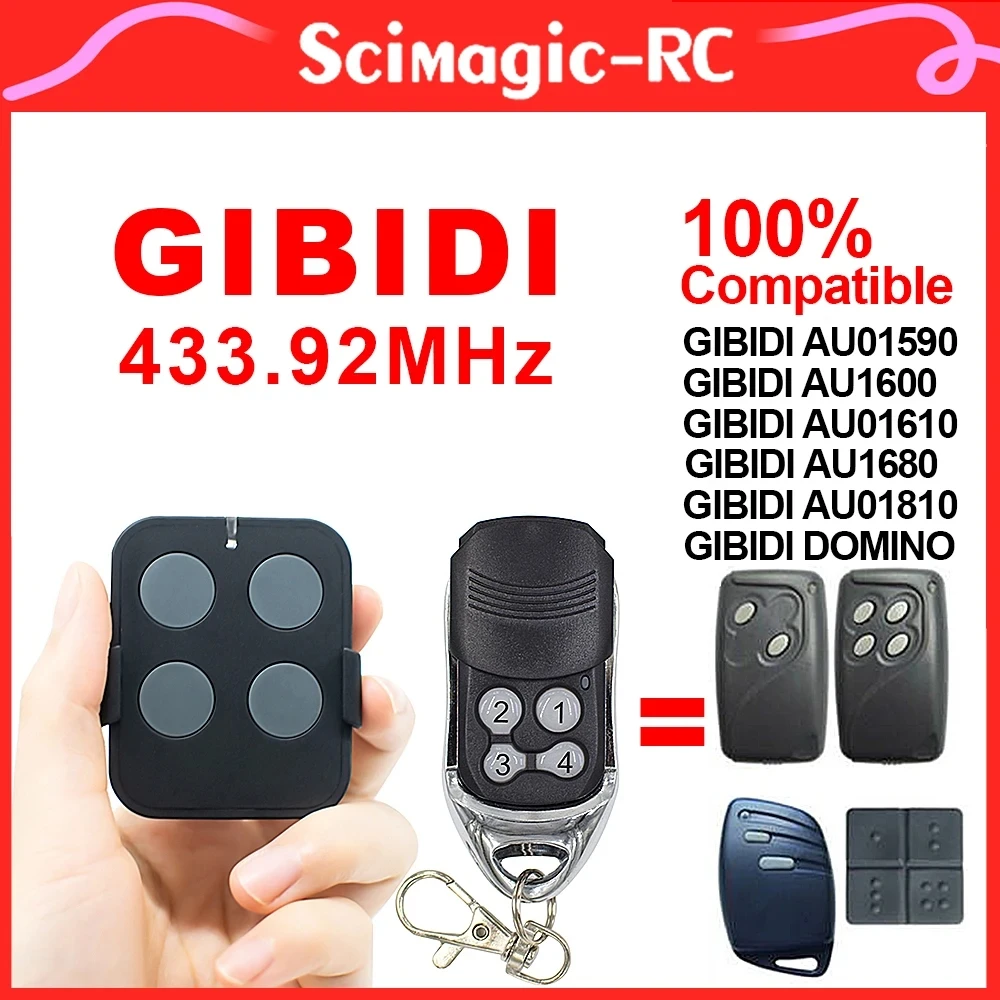 GIBIDI Garage Remote Control 100% Compatible AU01590 AU1600 AU1610 AU1680 AU1810 DOMINO 433MHz Rolling Code Gate Door Opener