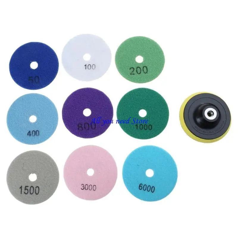 K9FB 10pcs pad lucidatura diamante 10 Backer lucidatura bagnato/secco per graniti