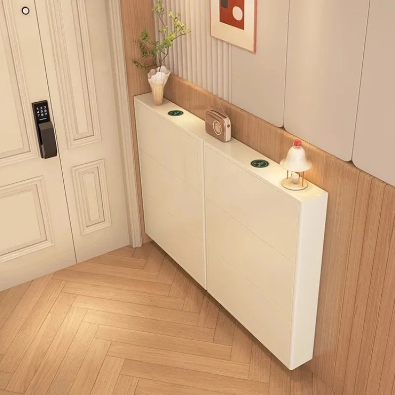 

Narrow Entryway Shoes Cabinet Modern Vertical Luxury Interior Accent Shoe Rack Elegant Design Gabinete Lounge Suite Furniture