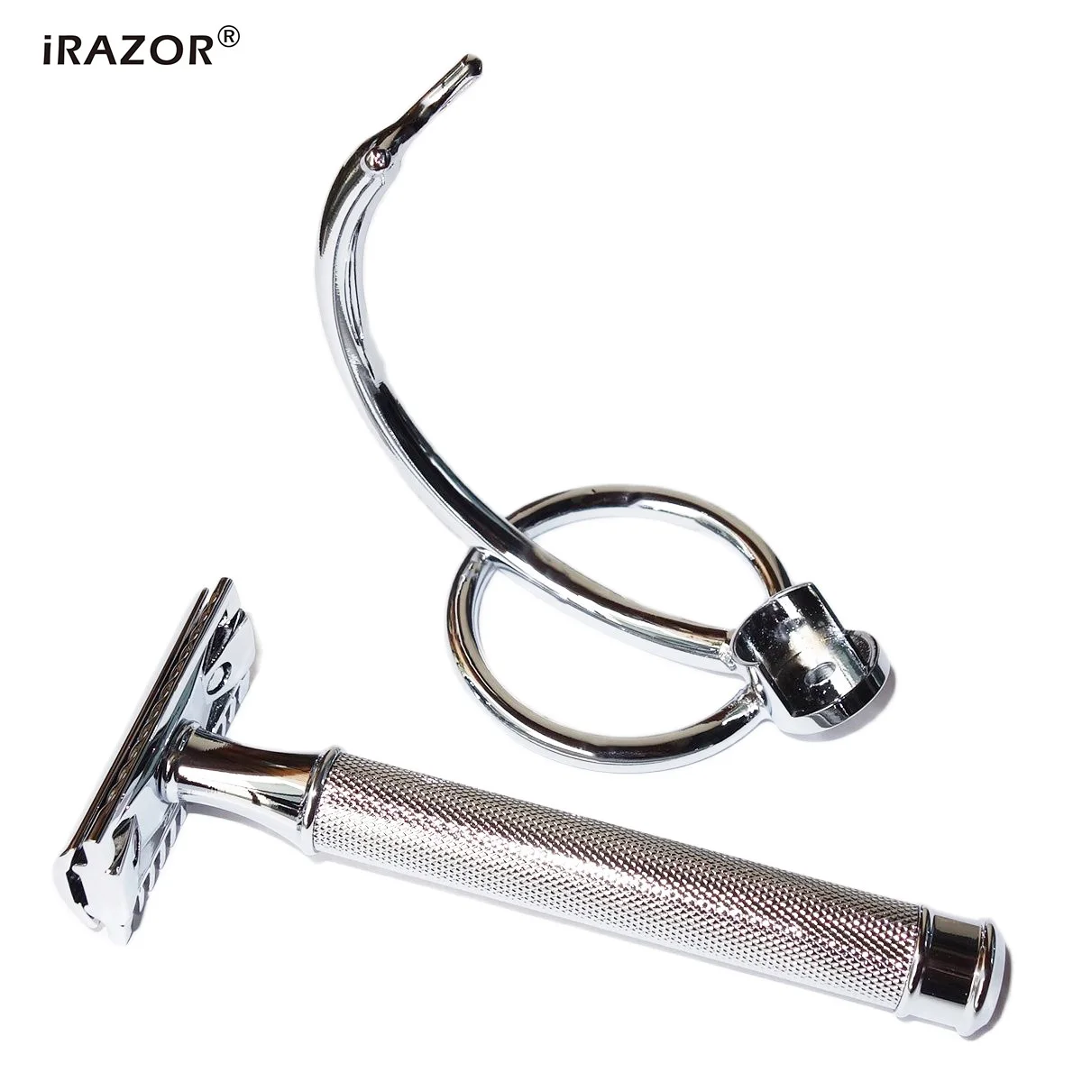 iRAZOR Brass Double Edge Safety Razor Manual Shaver Kit - Men's Shaving & Women's Boday Hair Removal with 1 Razor 10 Blades