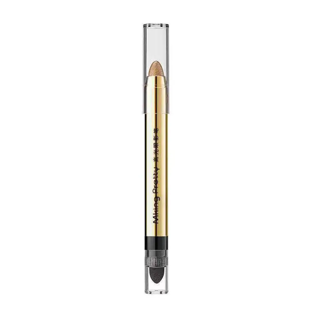 New Double-head Eyeshadow Pen Shiny Diamond Eyeliner Silkworm Pencil Gold Glitter Pen Lying Eyeshadow Green Purple Refracti A1L2