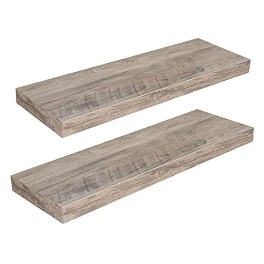 

Floatg Shelves for Wall Wall Mounted Shelf Set of 2 " Hangg Shelf with visible Brackets for Wall Bathroom Bedroom Toilet Kitche