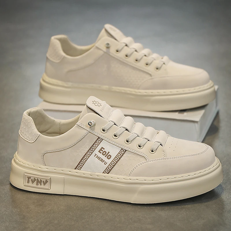 

Осенние мужские белые кроссовки 2025 года — дышащая корейская уличная обувь, универсальная повседневная обувь с гонконгскими вибрами