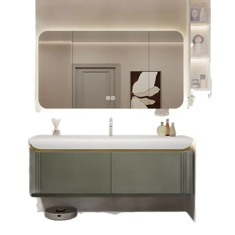 

Bathroom Cabinet Combination Smart Mirror Bathroom Oak Face Wash Basin Wash Table