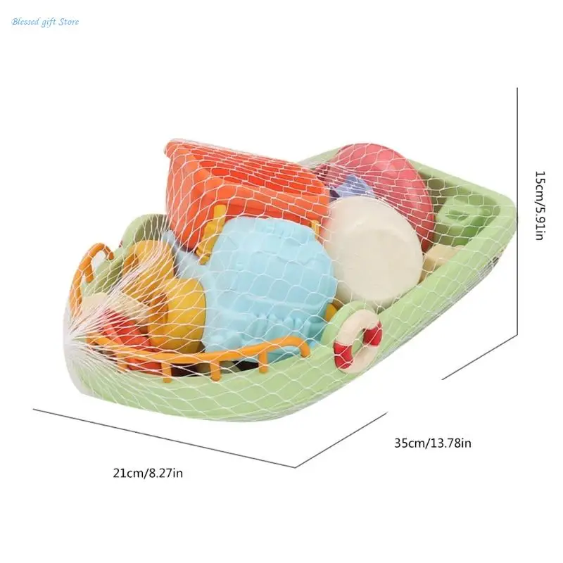 해변 놀이 아이들을위한 모래밭 장난감 모래 성 금형 모래성 건물 조각 장난감 목욕 보트 삽 갈퀴 재미있는 여름 선물