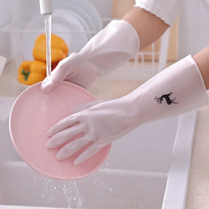 Waterproof Rubber Gloves Latex Dish Washing Gloves Kitchen Durable Cleaning Housework Chores Dishwashing Tools Cleaning