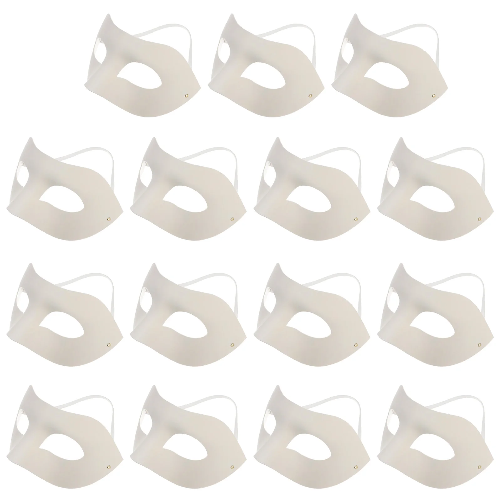 

15 Pcs DIY Pulp Mask Masquerade White Decorate Facial Halloween Blank Masks for Women Miss Gold