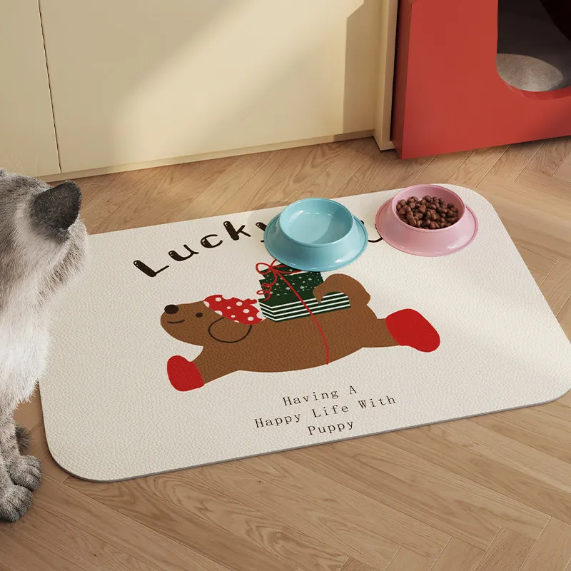 VIKAMA Waterproof PVC Pet Mat Non-slip Washable Cuttable Floor Mat for Dog Crate Cat Litter Feeding