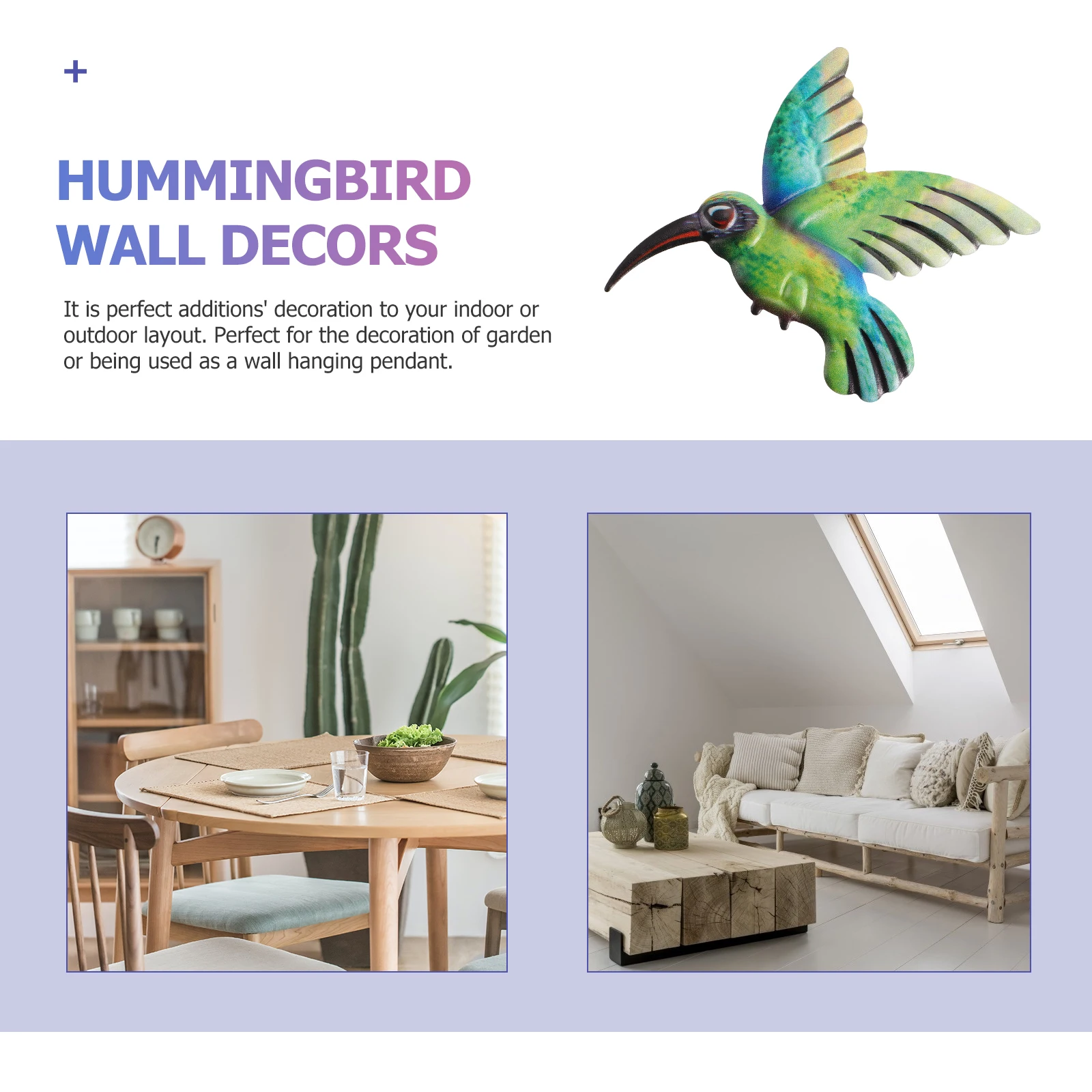 

2Pcs Hummingbird Wall Decors Exquisite Iron Art Pendants Garden Indoor Outdoor Decorations Natural Bird Shaped Wall Hanging