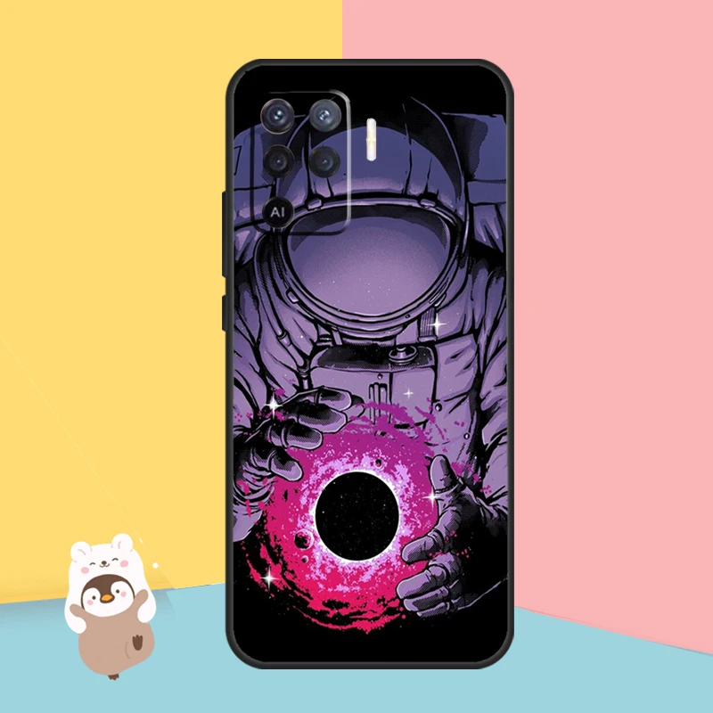 惑星宇宙飛行士のためのoppo A74 A93 A83 A91 A53S A9 A5 A31 A53 2020 A15 A16 A1K A52 A72 A94 A54カバー