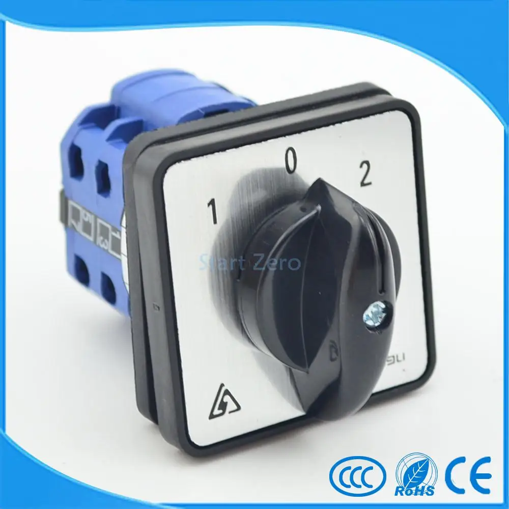 Electric 3 Position 1-0-2 8 Terminals Rotary Cam Changeover Switch 660V 20A  SZW26-20