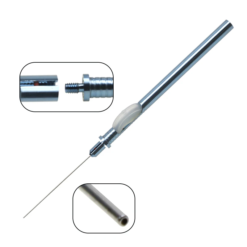Ophthalmic Eye Instruments Straight Type 21G/23G Backflush Handle Flushing Needle with Silicone Tube