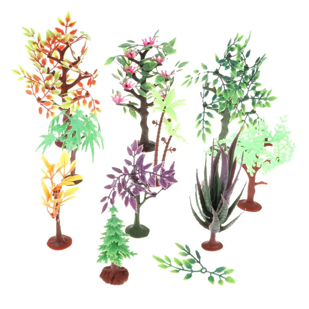 

3x 10 Pieces Simulation Tree Model Toys Mixed for Kids Child Educational Props