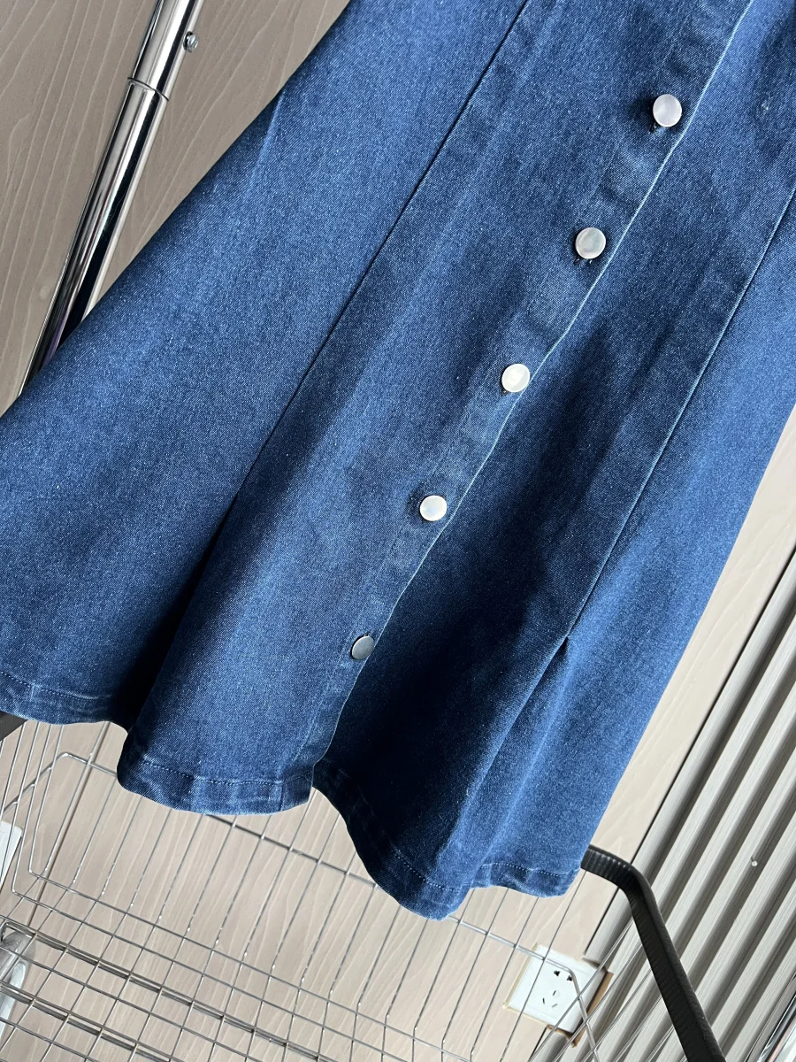 LIBIELIY Fall/Winter New Arrivals Women's Z1975 College Style Wide Pleated Denim Casual Mini Sleeveless Dress 3777223