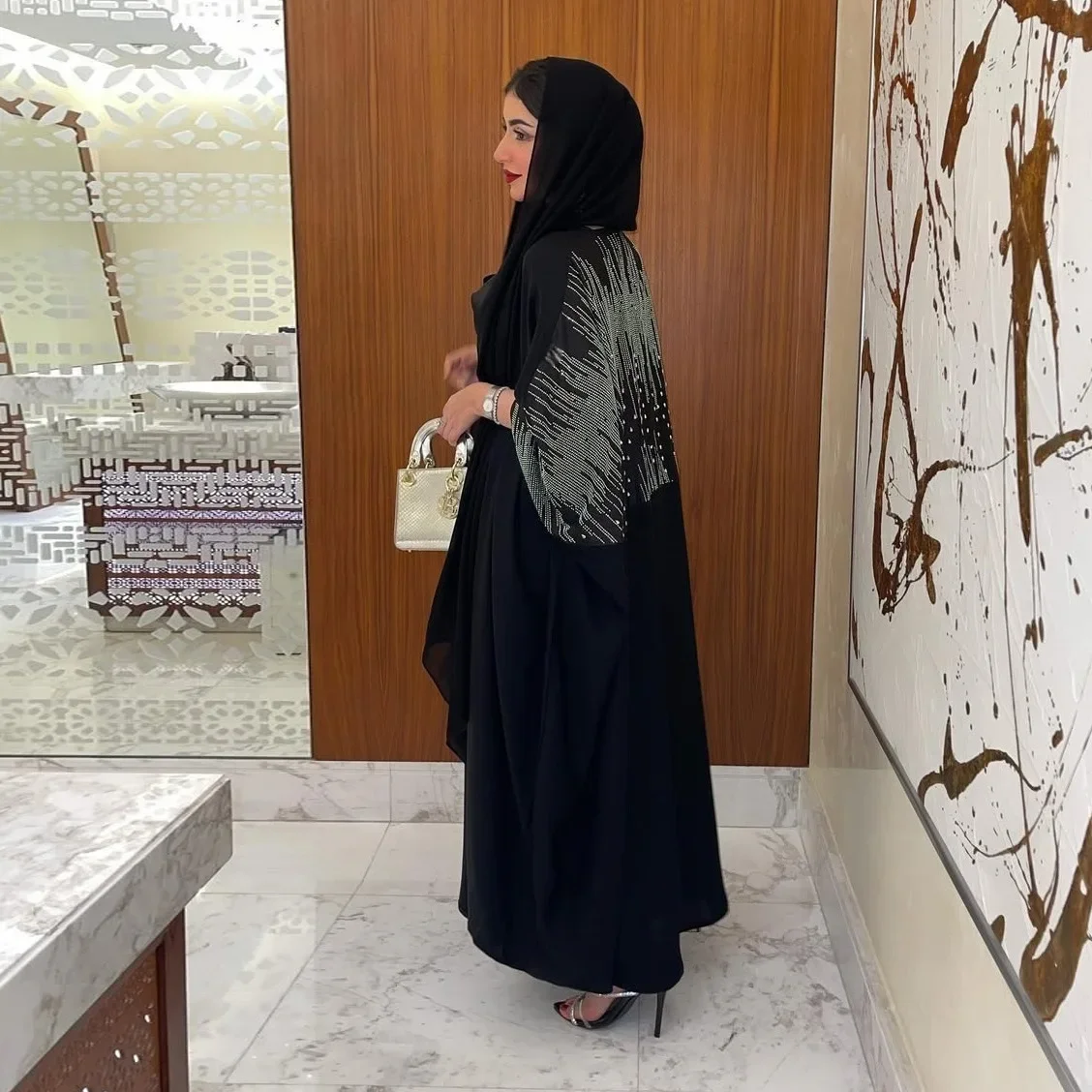 Robe Cardigan en diamant, taille unique, vêtements pour femmes musulmanes, mode du moyen-orient, Burqaut Abaya, nouvelle collection