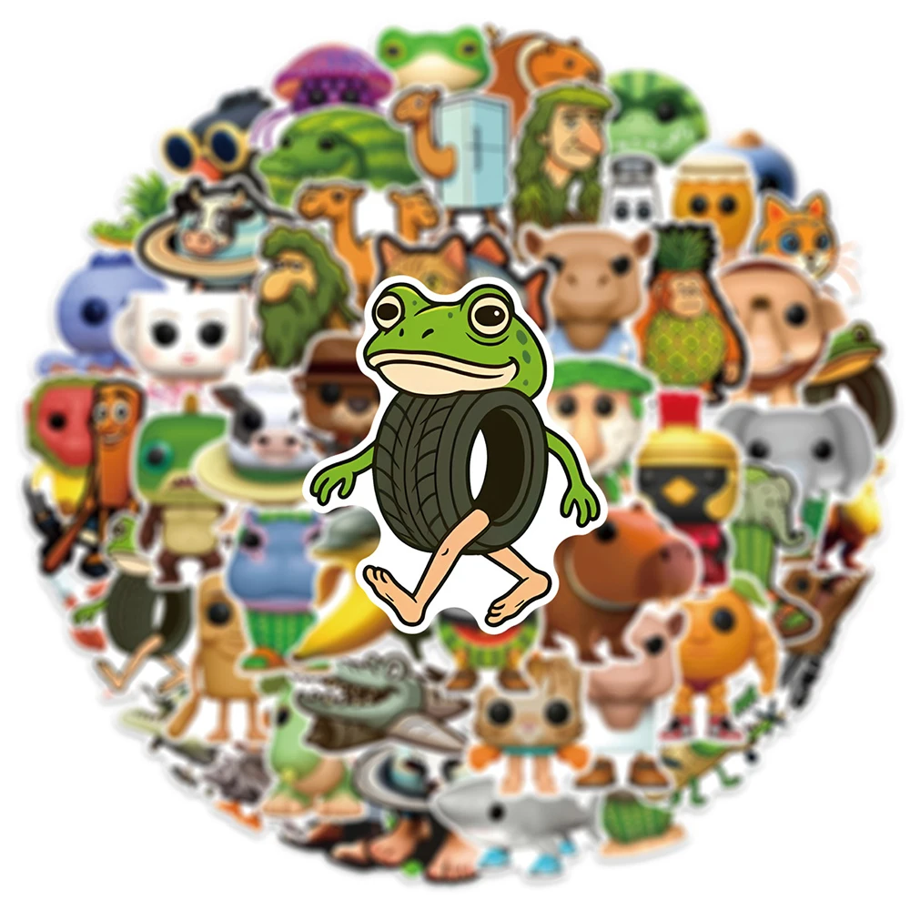 10/30/50PCS AI Abstract Brainrot Abstract Cartoon Stickers Tung Tung Tung Sahur Funny Animal Graffiti Decals Kids DIY Sticker