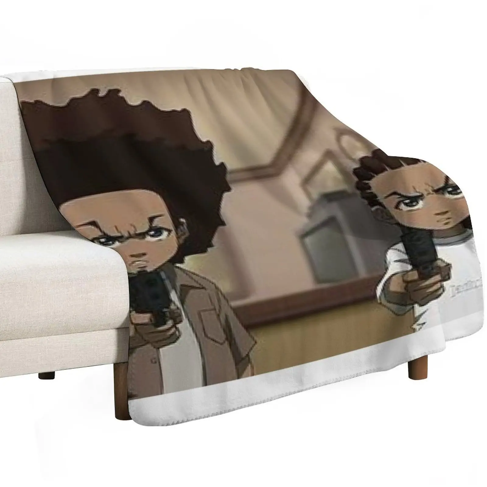 The Boondocks Huey, and Riley Throw Blanket Large Quilt Stuffeds Comforter Decorative Throw christmas gifts Blankets