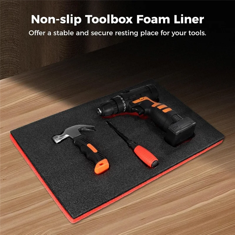 

A27F-Adjustable Tool Foam Organizers Tool Box Foam Sets Non-Slip Toolbox Liner Mats For Storage,18.1× 11.8× 1" US Plug