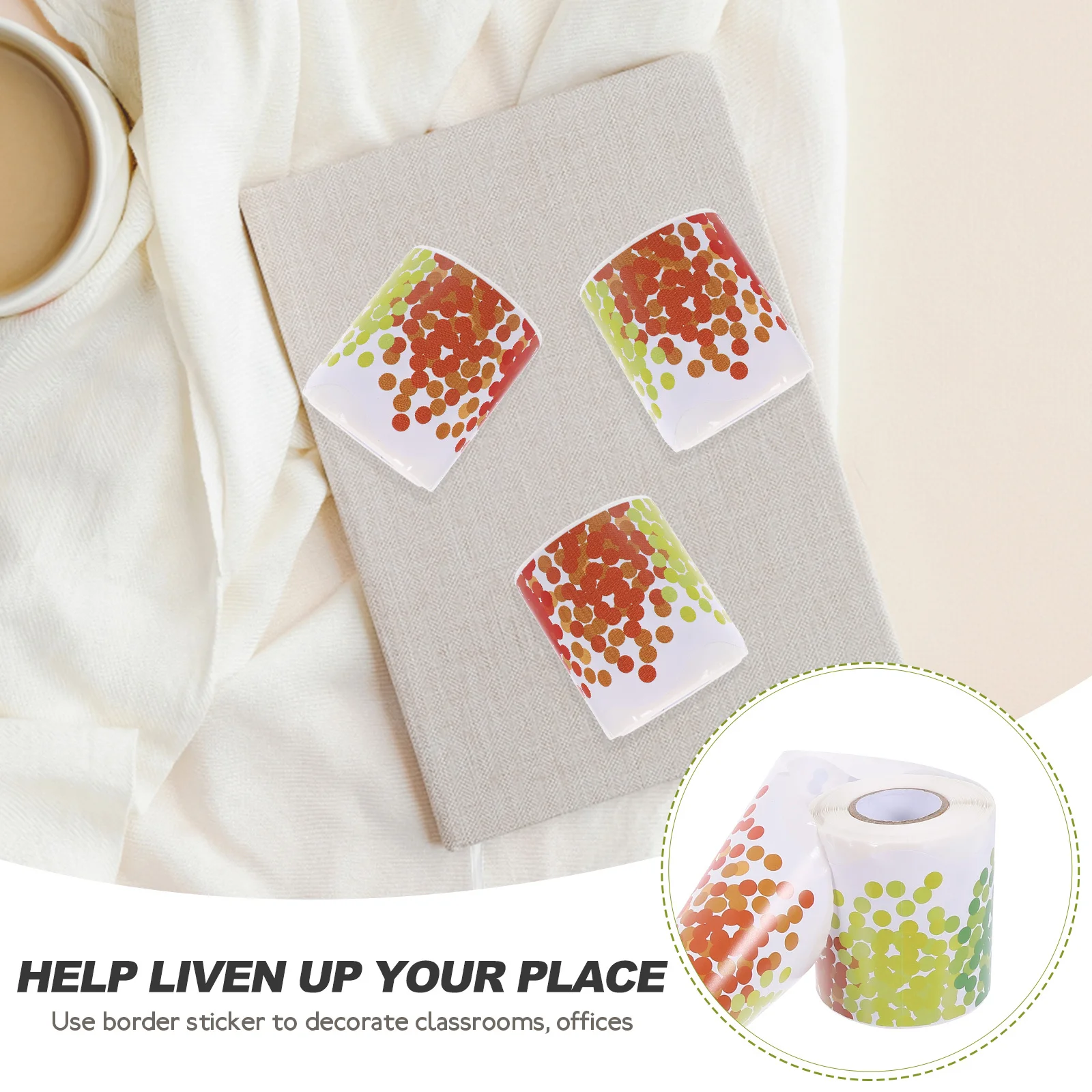 

1 Roll Bulletin Board Border Trim Sticker Decorative Border Paper for Classroom Blackboard Office Wall Decoration