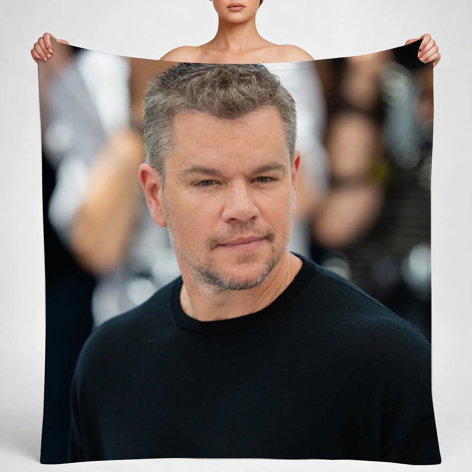 Matt Damon Throw Blanket couch cozy soft plush fuzzy picnic outdoor blanket