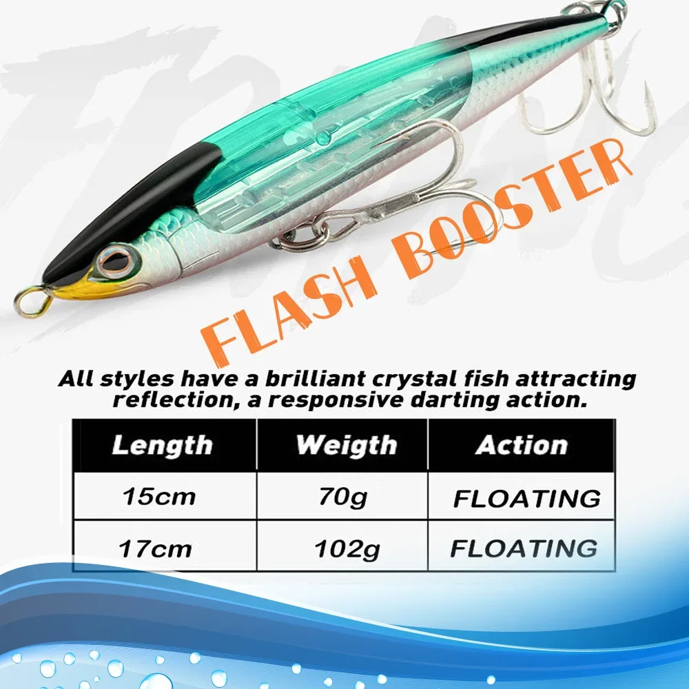 Señuelo lápiz topwater flotante para trolling de atún, pez vela y GT - imagen 4