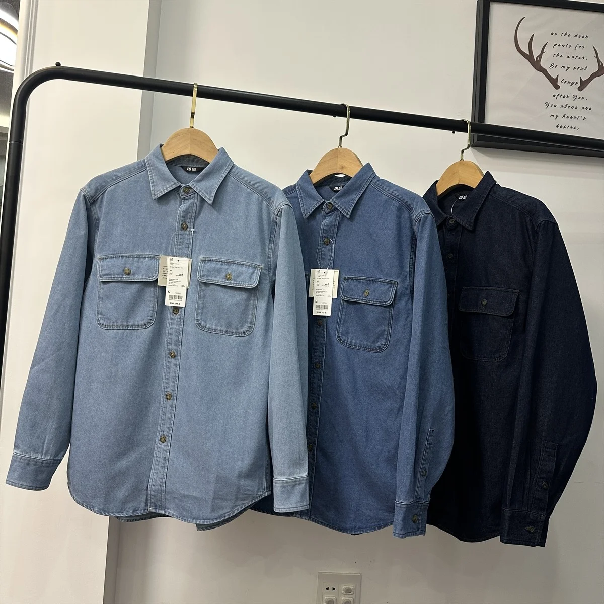 

Loose Fit Vintage Denim Shirt Casual Collar Unisex Spring Autumn Outerwear Q484245 Casual Style Long Sleeve Color
