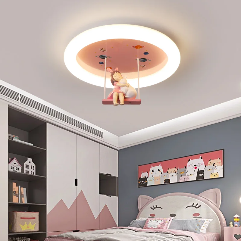 Children\'s room ceiling light girl\'s room eye protection LED light modern simple cartoon creative fashion princess bedroom lamp