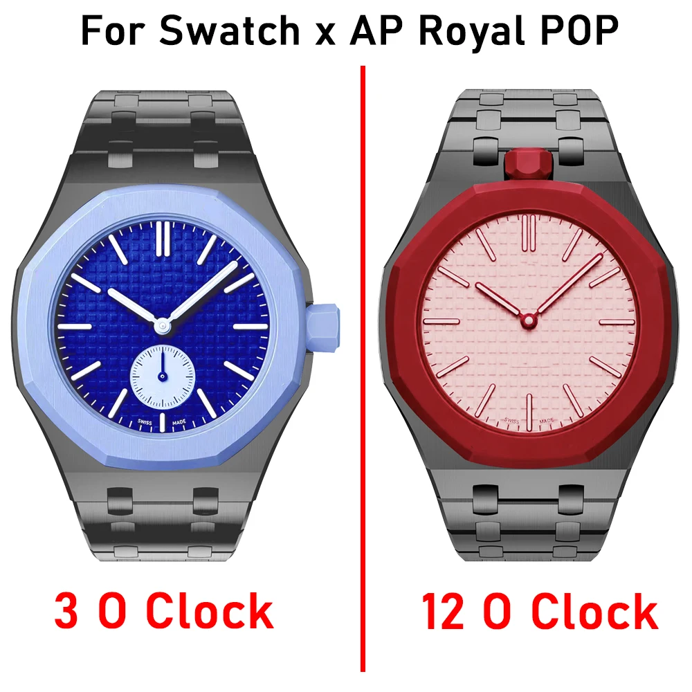 All-in-One Stainless Steel Case Silicone Strap For Swatch AP Royal POP Pocket To Wrist Conversion Kit Adapter Mod Accessories - view 2