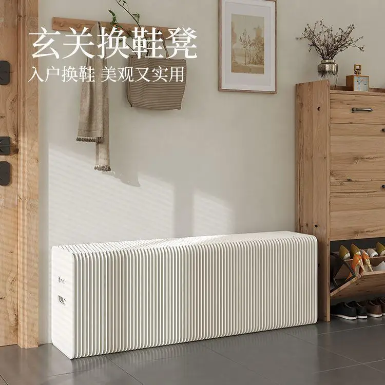 Soft Bag Stool Folding Storage Stool Retractable Bench Multi-functional Simple Strip Can Sit Comfortably Living Room Bedroom Com