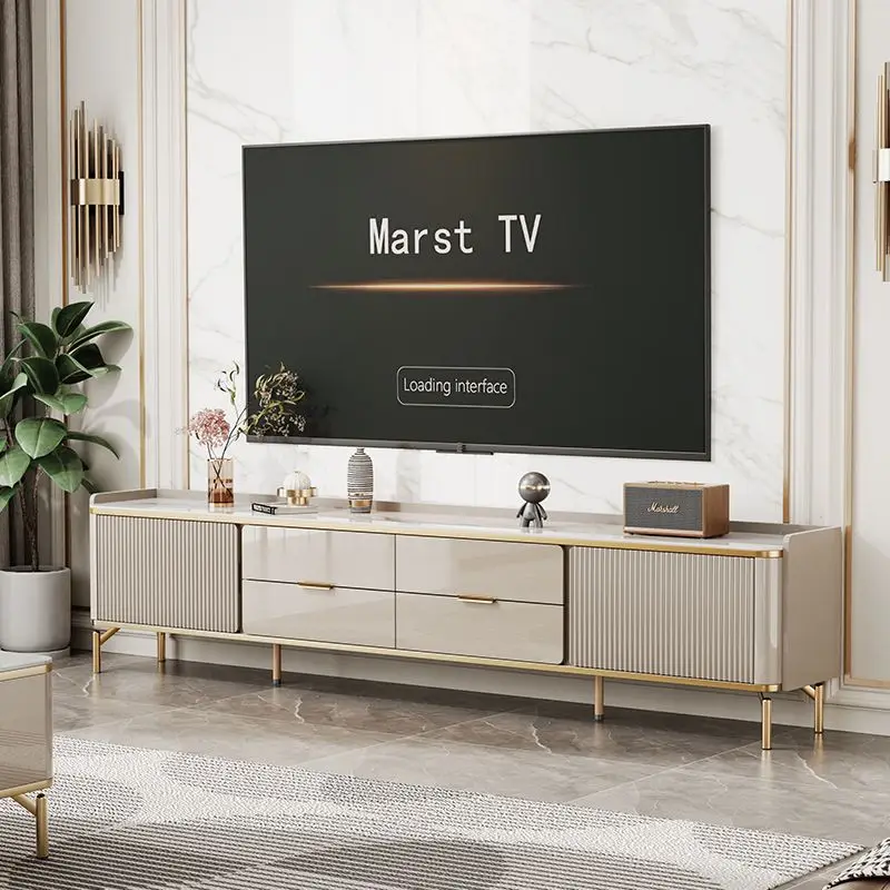 

Комплект: журнальный столик и тумба под ТВ, простой современный дизайн, легкая роскошь, для гостиной, новинка 2025 года, стильный дизайн из сланца.