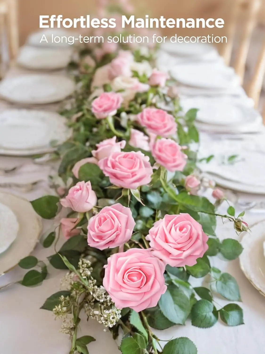 25 Stück Künstliche Blumen aus PE-Schaum, Rosen für Festivals, Hochzeiten, Brautsträuße, Kränze, Heimdekoration, Garten, Tisch, Raumdekoration, Zubehör – Detail 6
