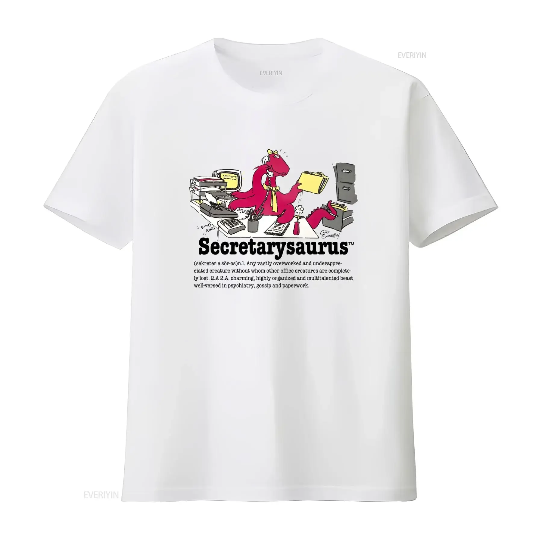 Vintage 80's Secretarysaurus Secretary Dinosaur T Shirt Office Worker Humor Size M vintage Washed designer clothes Unisex