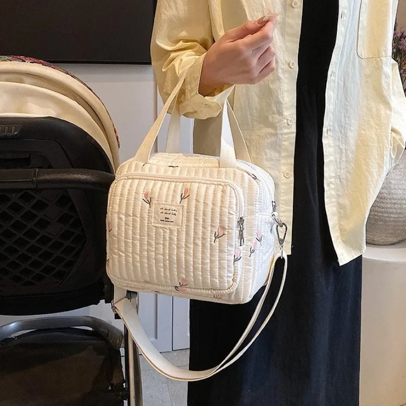 

Mommy Bag Polyester New Bear Embroidery Mother and Baby Bag Large Capacity Outing Shoulder Crossbody Bag Cross-border