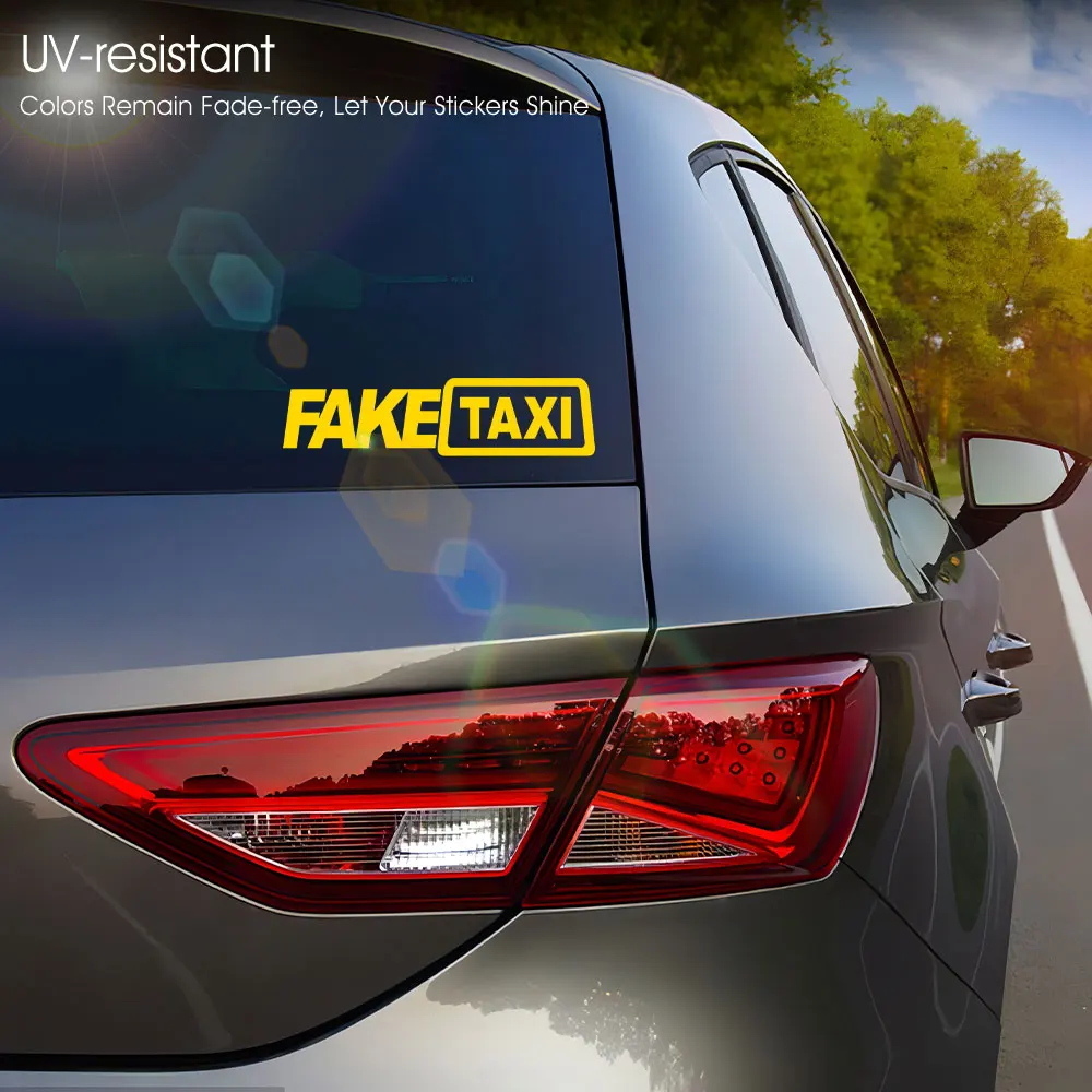 ملصق سيارة تاكسي عاكس مزيف ، ملصق فينيل ذاتي اللصق ، مقاوم للماء لهوندا وتويوتا وفولكس فاجن ، بي ام دبليو ، ديكور نافذة مضحك
