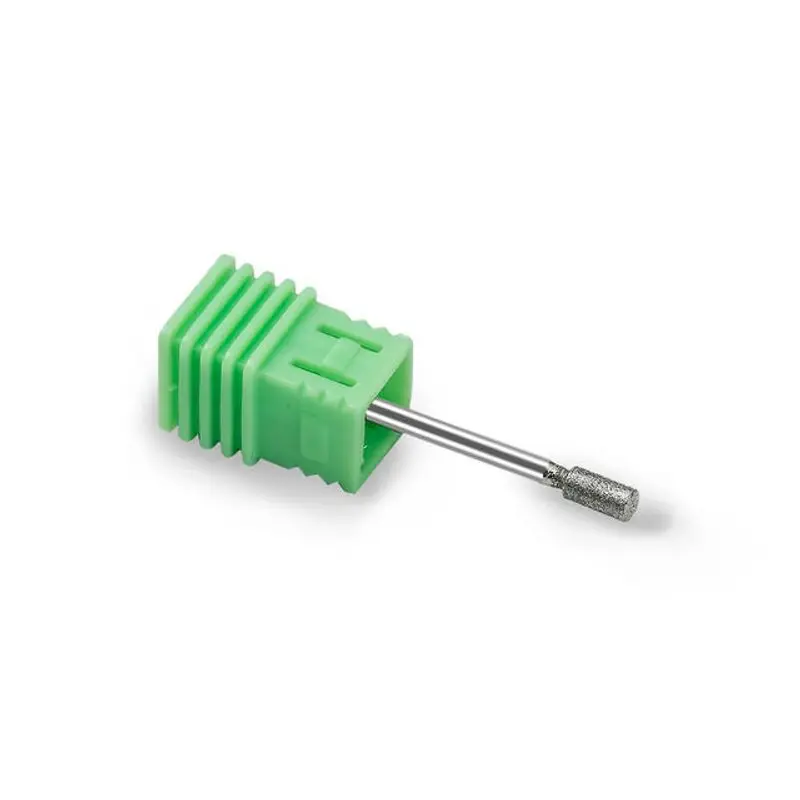 Cylindrical Diamond Nail Drill Bit, Push Cuticle for Prep Buffing, Universal Nail Machine Grinding Bit