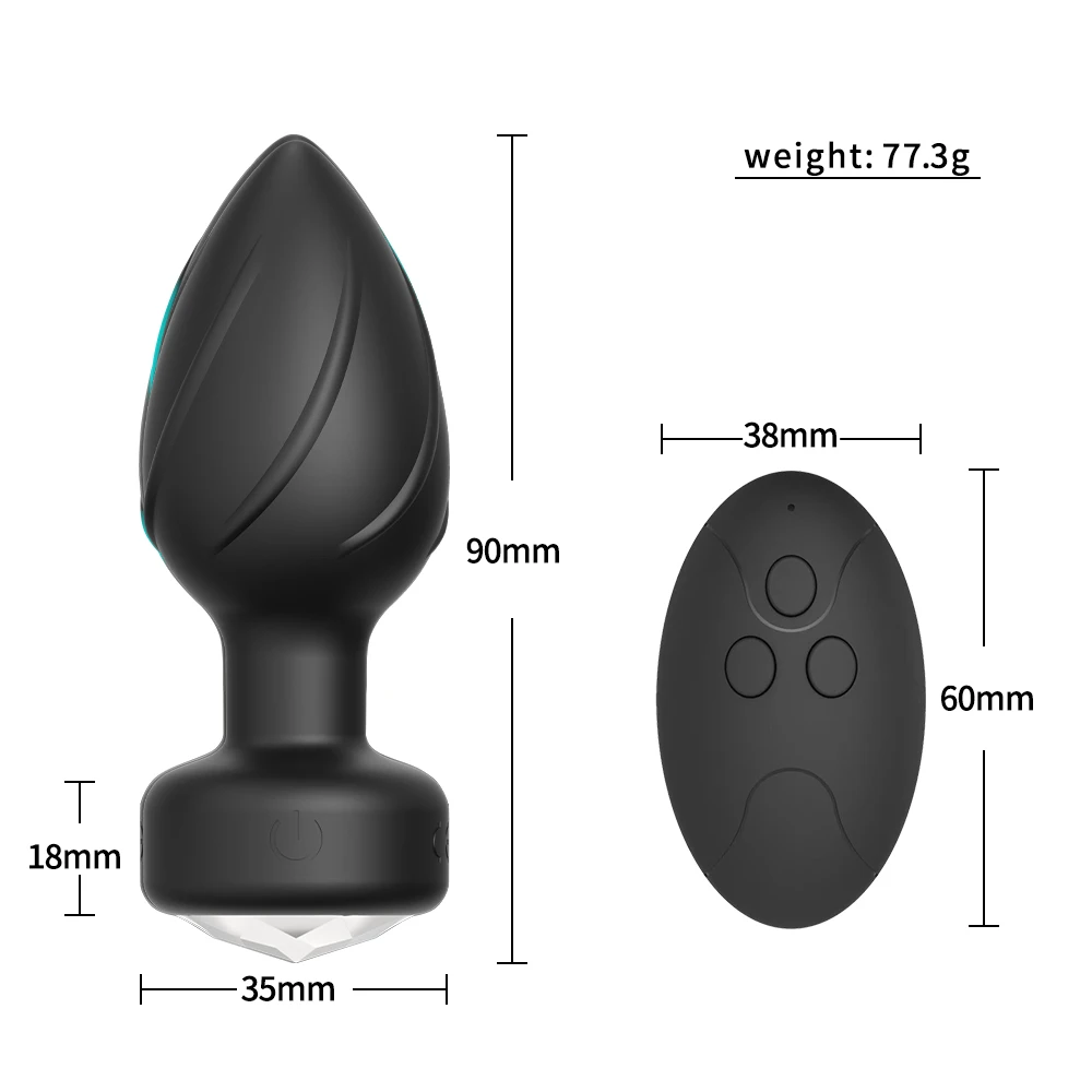 remote control color changing vibrating plug 10 frequency remote control vibrator prostate massage sex toys for men and women