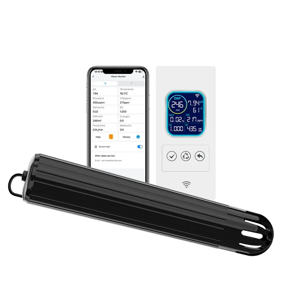 7-in-1 WIFI Water Quality Monitoring System, PH/TDS/EC/SG/Salt/Temp/ORP Tester for Aquarium Fish Tank