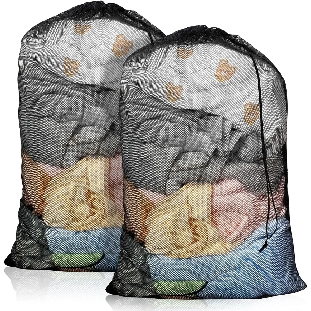 Waszak Effen Kleur Trekkoord Waszak Anti-vastlopen Anti-vervorming Mesh Kleding Waszak 60x90cm