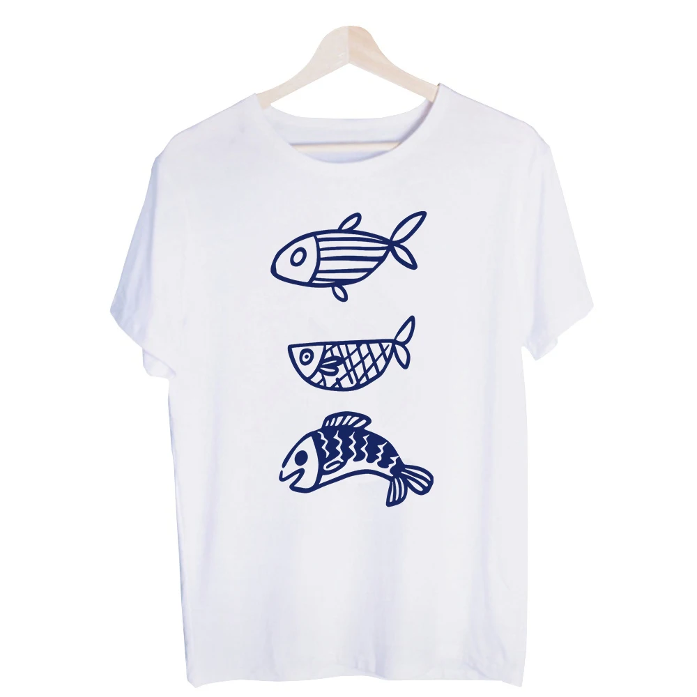 Men's Fish Graphic Tee, Short Sleeve Crew Neck T-Shirt for Casual Summer Outfits and Daily Wear