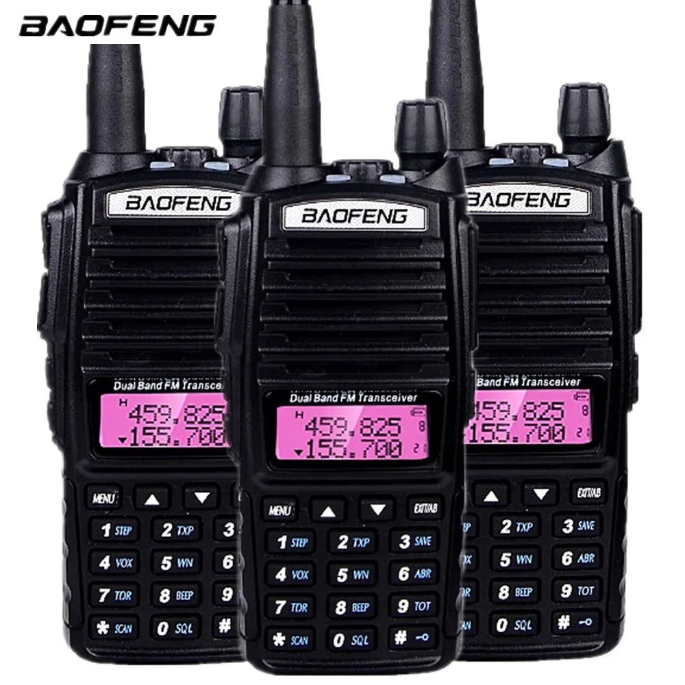 UV 82 Baofeng Walkie Talkie 8W Scanner Radio Amateur VHF UHF Dual Band CB Ham Radio Transceiver uv82 UV-82 8Watts for Hunting